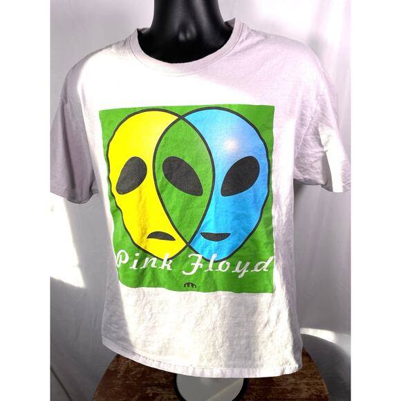 Pink Floyd Alien Faces Graphic Tee Gray L - Picture 1 of 6